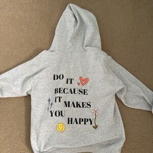 Gray Kids Hoodie with Motivational Print